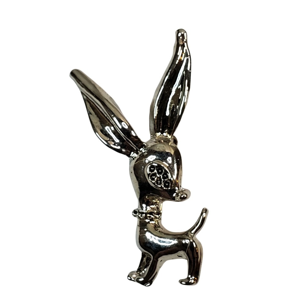 Small Unmarked Silver Tone Dog, Donkey, Reindeer Pin Brooch